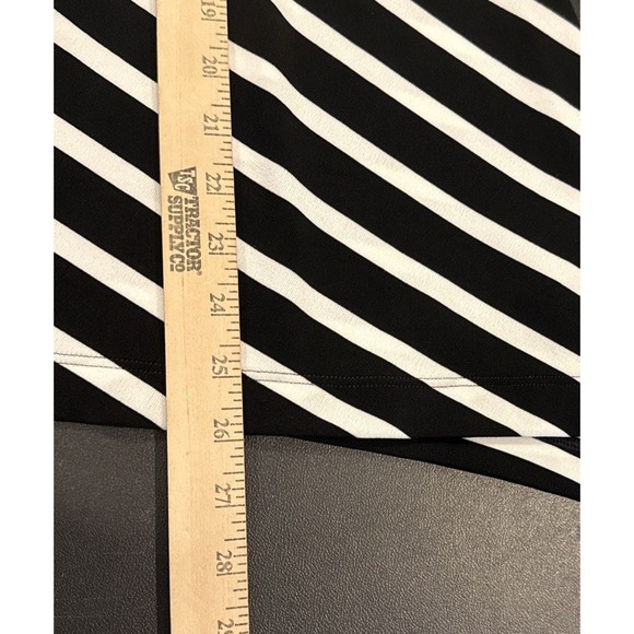 Chicos Travelers 2 US Large Black White Striped Open Front Cardigan Slinky - Picture 7 of 8